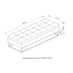 Banc de rangement capitonné avec base en métal