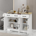 Buffet bahut de ferme avec 3 tiroirs et 3 portes – Blanc