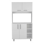 Meuble de rangement de cuisine à double porte, étagère à trois niveaux sur quatre pieds