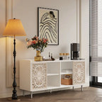 Meuble de rangement d'appoint avec détails en bois sculpté