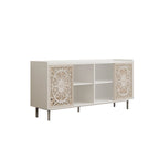 Meuble de rangement d'appoint avec détails en bois sculpté