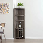 Meuble d'angle de bar en bois marron foncé de 180 cm