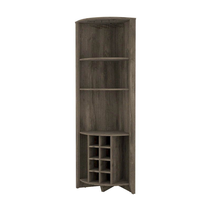 Meuble d'angle de bar en bois marron foncé de 180 cm