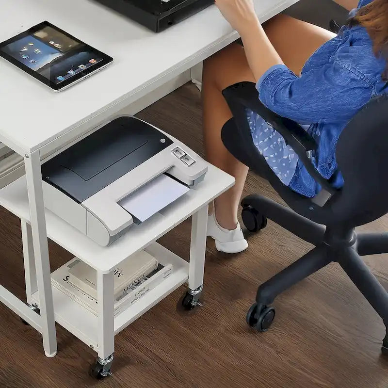 Chariot support pour imprimante sous-table à deux niveaux (avec roulettes verrouillables)