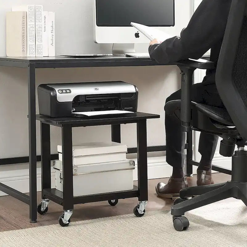 Chariot support pour imprimante sous-table à deux niveaux (avec roulettes verrouillables)