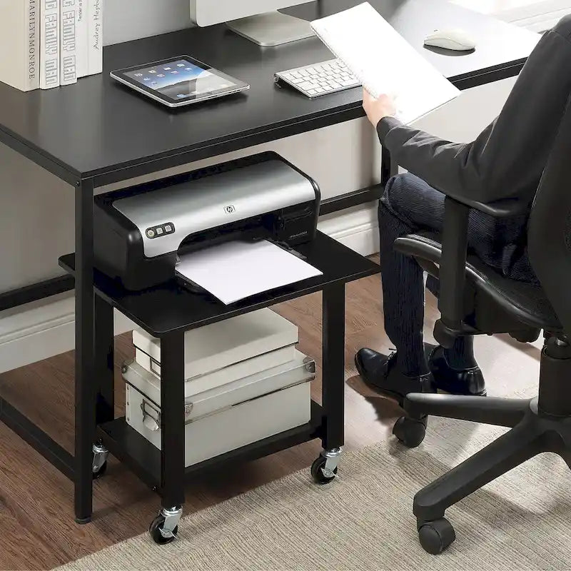 Chariot support pour imprimante sous-table à deux niveaux (avec roulettes verrouillables)