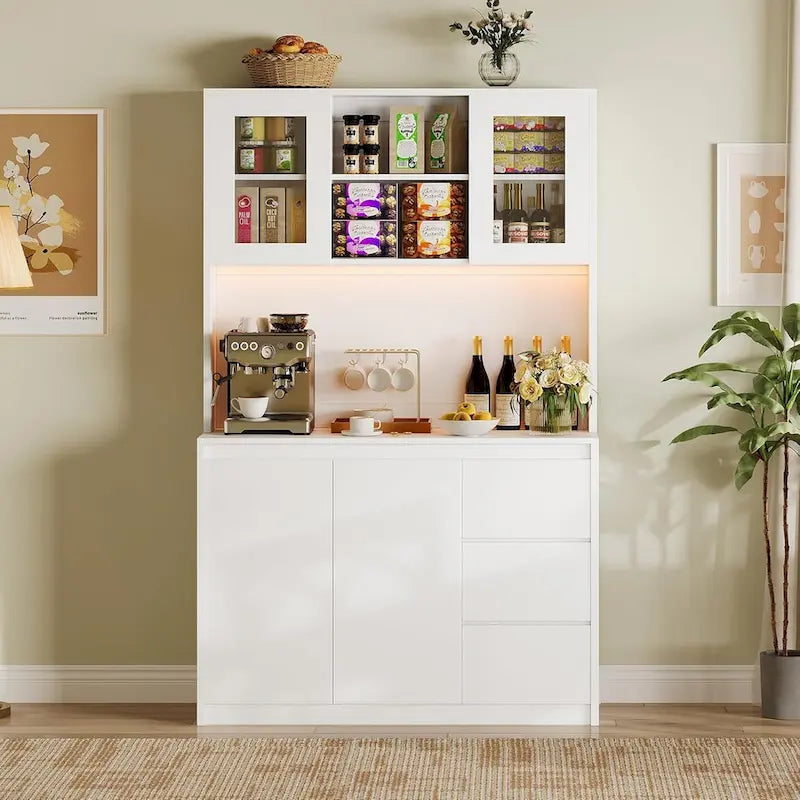 Meuble de rangement haut avec comptoir et tiroirs