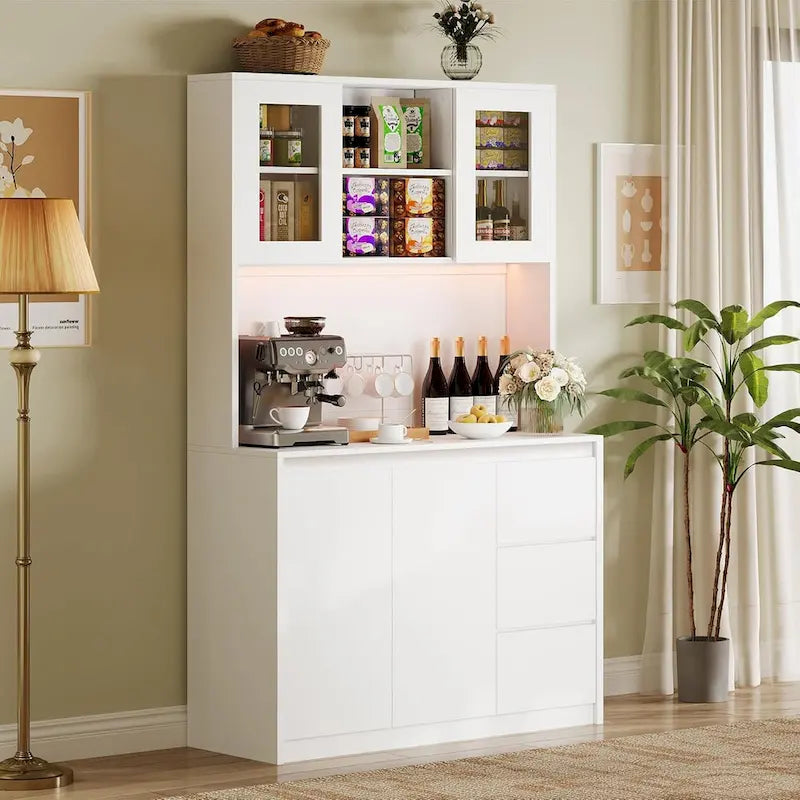 Meuble de rangement haut avec comptoir et tiroirs