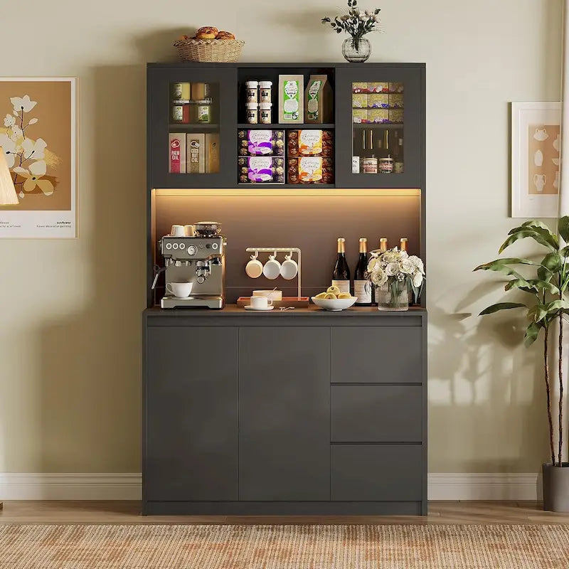 Meuble de rangement haut avec comptoir et tiroirs