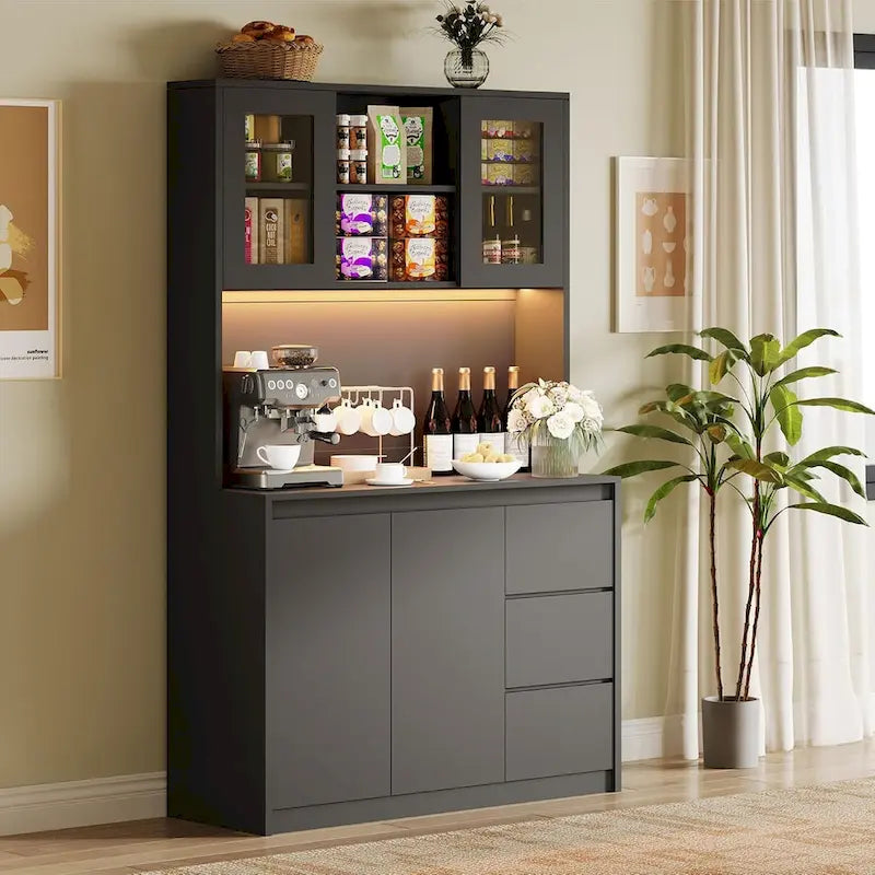 Meuble de rangement haut avec comptoir et tiroirs