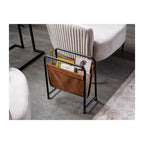 Osi Freestanding Metal Frame Leatharette Sling Magazine Holder