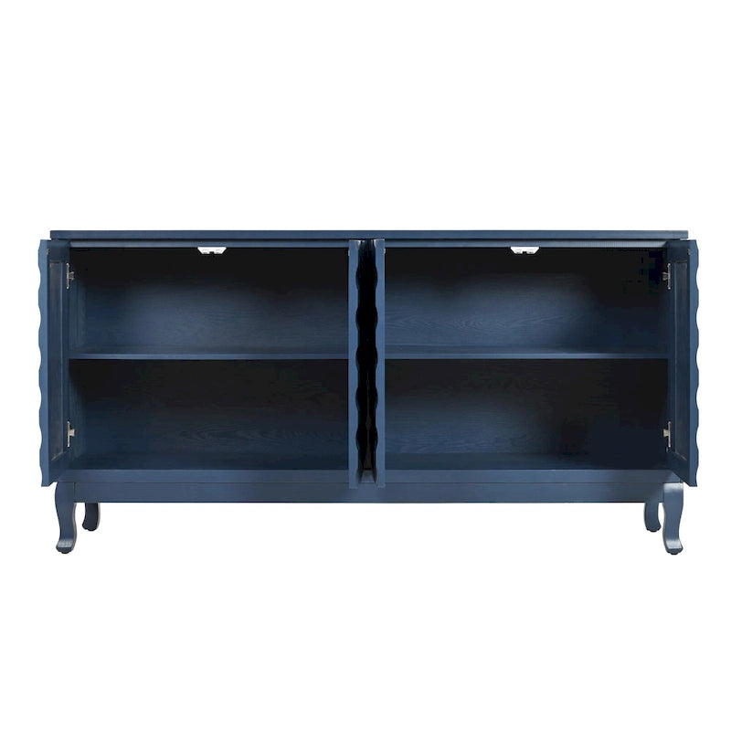 Buffet 4 portes avec façade à panneaux ondulés