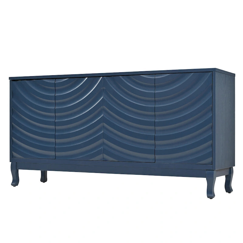 Buffet 4 portes avec façade à panneaux ondulés