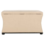 Banc de rangement Gigi en lin crème SAFAVIEH - 36 L x 19 P x 21 H - 36Wx19Dx21H