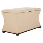 Banc de rangement Gigi en lin crème SAFAVIEH - 36 L x 19 P x 21 H - 36Wx19Dx21H