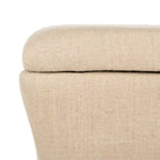 Banc de rangement Gigi en lin crème SAFAVIEH - 36 L x 19 P x 21 H - 36Wx19Dx21H