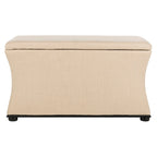 Banc de rangement Gigi en lin crème SAFAVIEH - 36 L x 19 P x 21 H - 36Wx19Dx21H