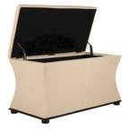 Banc de rangement Gigi en lin crème SAFAVIEH - 36 L x 19 P x 21 H - 36Wx19Dx21H
