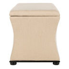 Banc de rangement Gigi en lin crème SAFAVIEH - 36 L x 19 P x 21 H - 36Wx19Dx21H