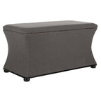 Banc de rangement Gigi en lin crème SAFAVIEH - 36 L x 19 P x 21 H - 36Wx19Dx21H
