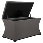 Banc de rangement Gigi en lin crème SAFAVIEH - 36 L x 19 P x 21 H - 36Wx19Dx21H