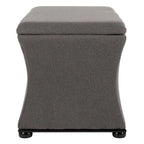 Banc de rangement Gigi en lin crème SAFAVIEH - 36 L x 19 P x 21 H - 36Wx19Dx21H