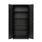Armoire de rangement métallique avec 2 portes et 4 étagères réglables