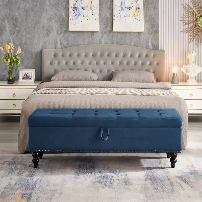 Banc de rangement capitonné de 150 cm