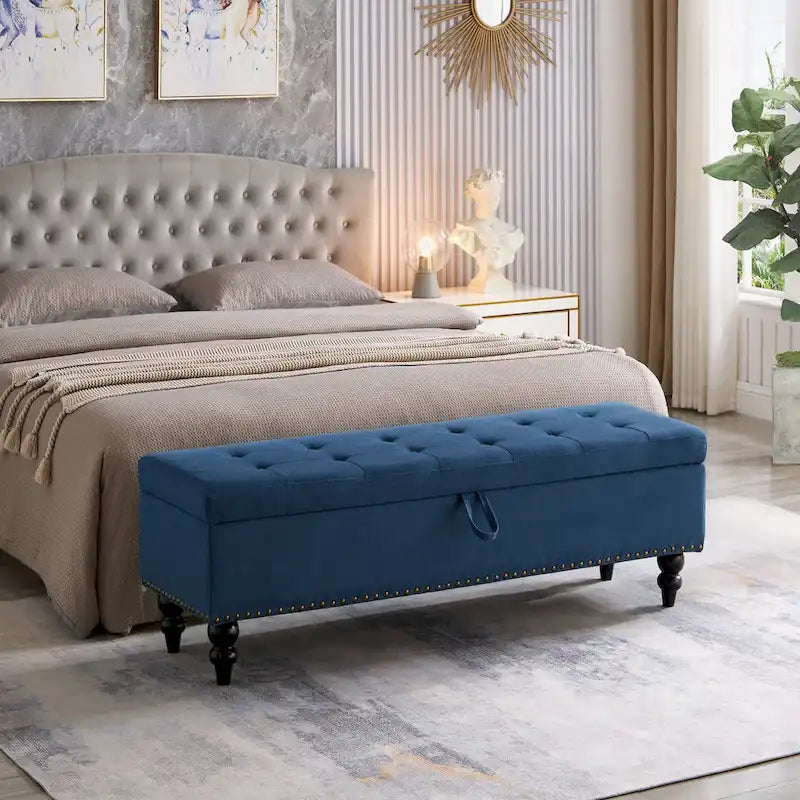 Banc de rangement capitonné de 150 cm