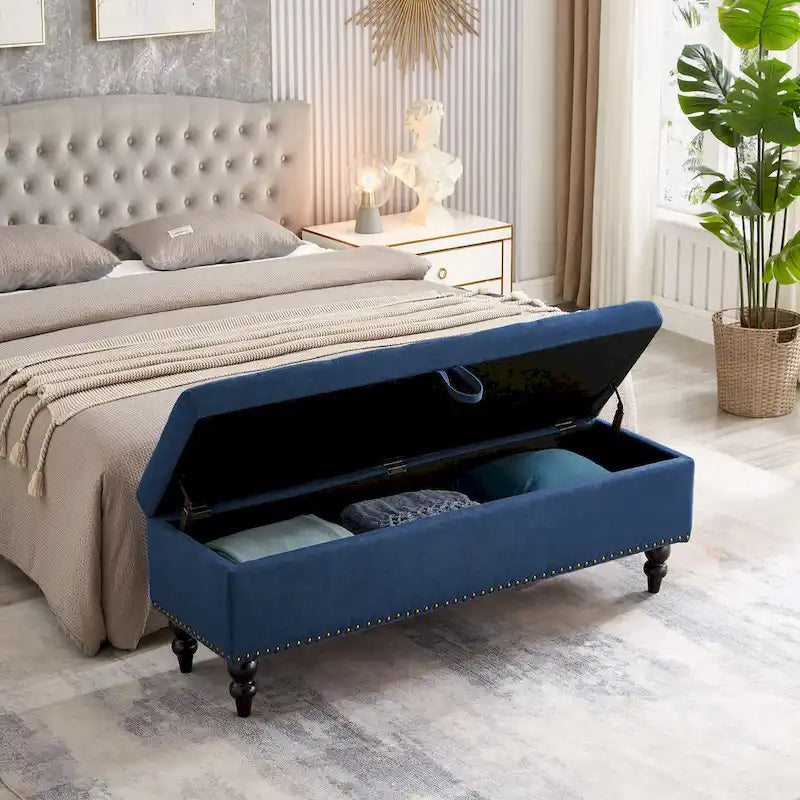 Banc de rangement capitonné de 150 cm