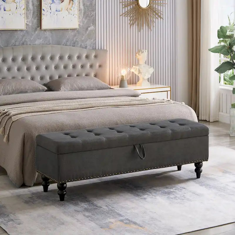 Banc de rangement capitonné de 150 cm