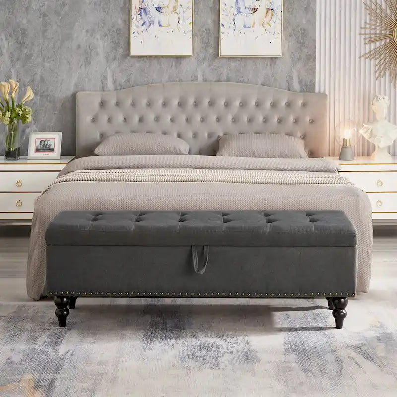 Banc de rangement capitonné de 150 cm
