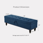 Banc de rangement capitonné de 150 cm
