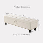 Banc de rangement capitonné de 150 cm