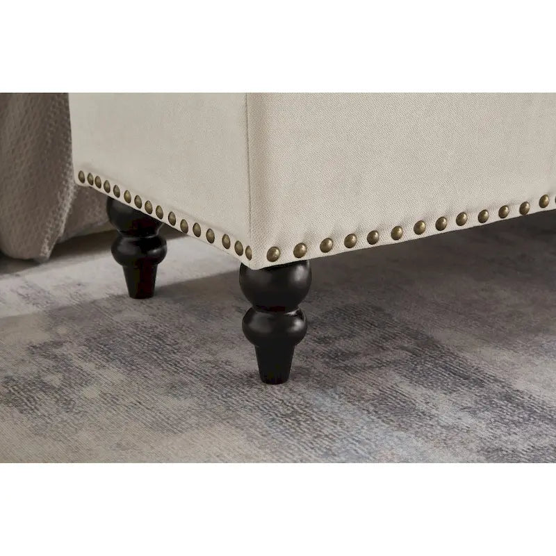 Banc de rangement capitonné de 150 cm