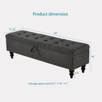 Banc de rangement capitonné de 150 cm