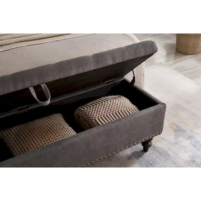 Banc de rangement capitonné de 150 cm