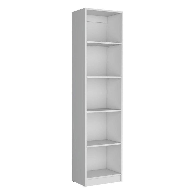 Lot de 2 bibliothèques hautes à 5 étagères, larges et étroites