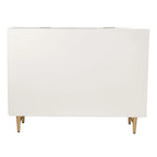 Commode d'appoint à six tiroirs avec quincaillerie dorée - Finition crème