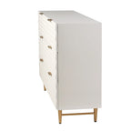 Commode d'appoint à six tiroirs avec quincaillerie dorée - Finition crème