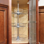 Étagère tournante triple Lazy Susan 45 cm - Acier inoxydable