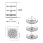 Étagère tournante triple Lazy Susan 45 cm - Acier inoxydable