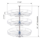 Étagère tournante triple Lazy Susan 45 cm - Acier inoxydable