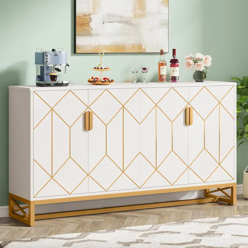 Meuble buffet avec rangement et pieds en métal