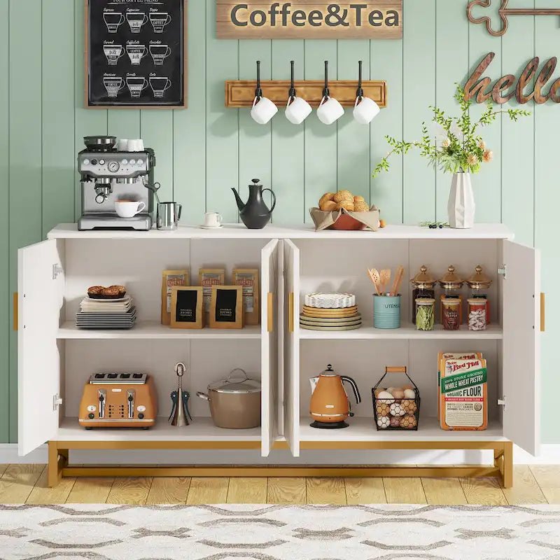 Meuble buffet avec rangement et pieds en métal