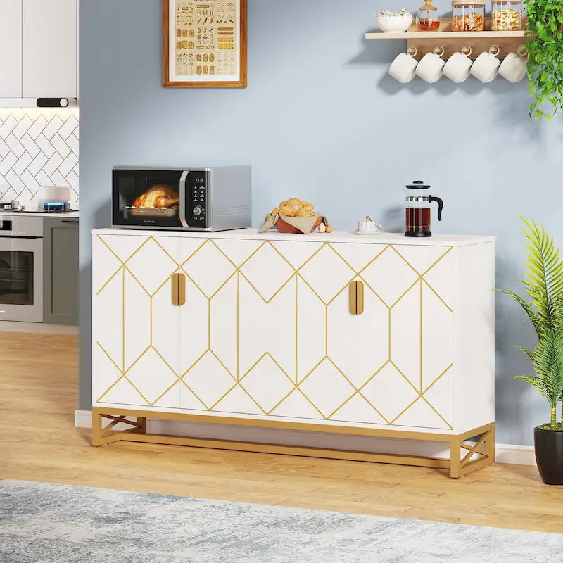 Meuble buffet avec rangement et pieds en métal