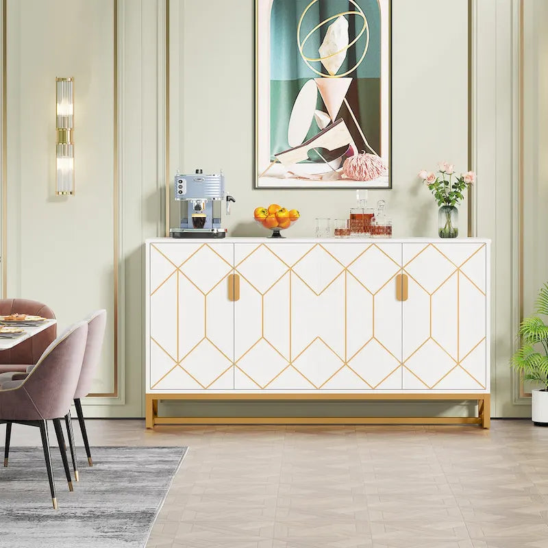 Meuble buffet avec rangement et pieds en métal