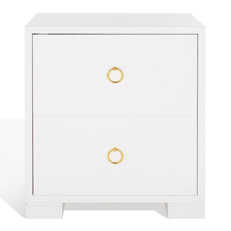 Commode SAFAVIEH Couture Kristien laque blanc/or - 24Lx18Px26H