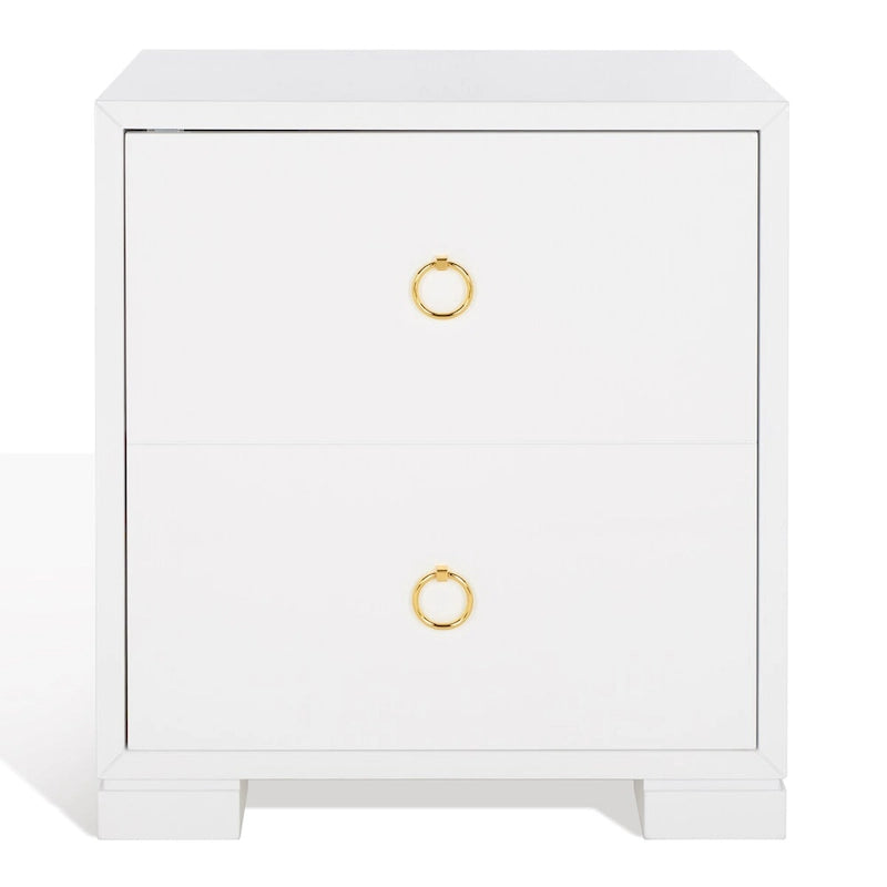 Commode SAFAVIEH Couture Kristien laque blanc/or - 24Lx18Px26H