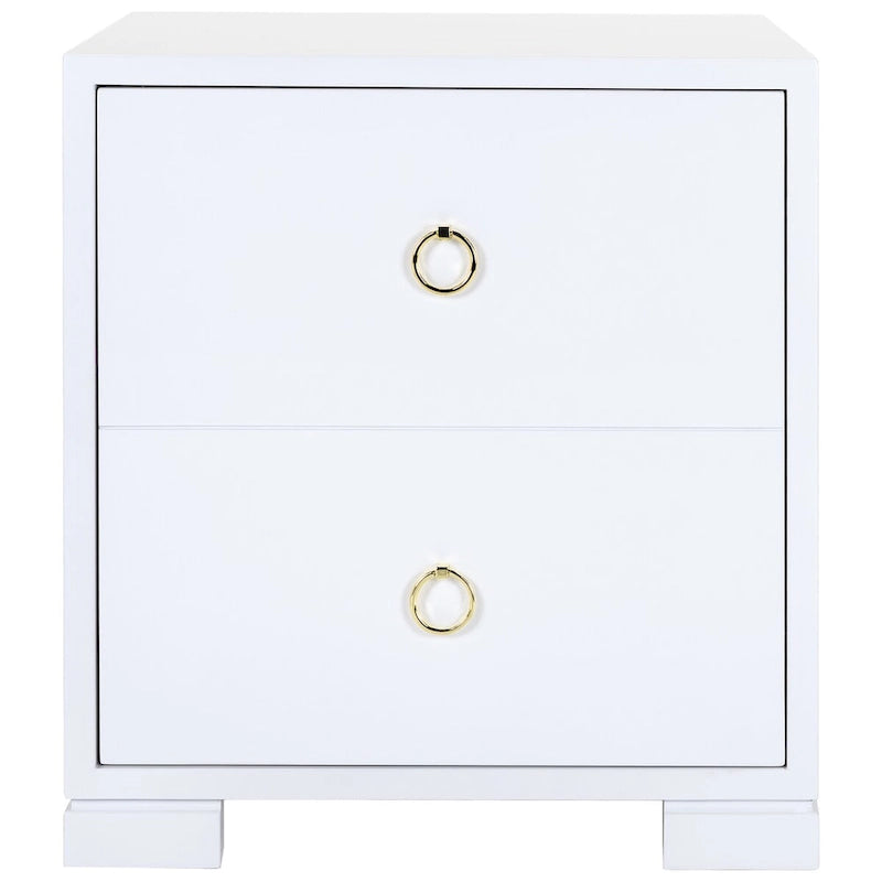 Commode SAFAVIEH Couture Kristien laque blanc/or - 24Lx18Px26H